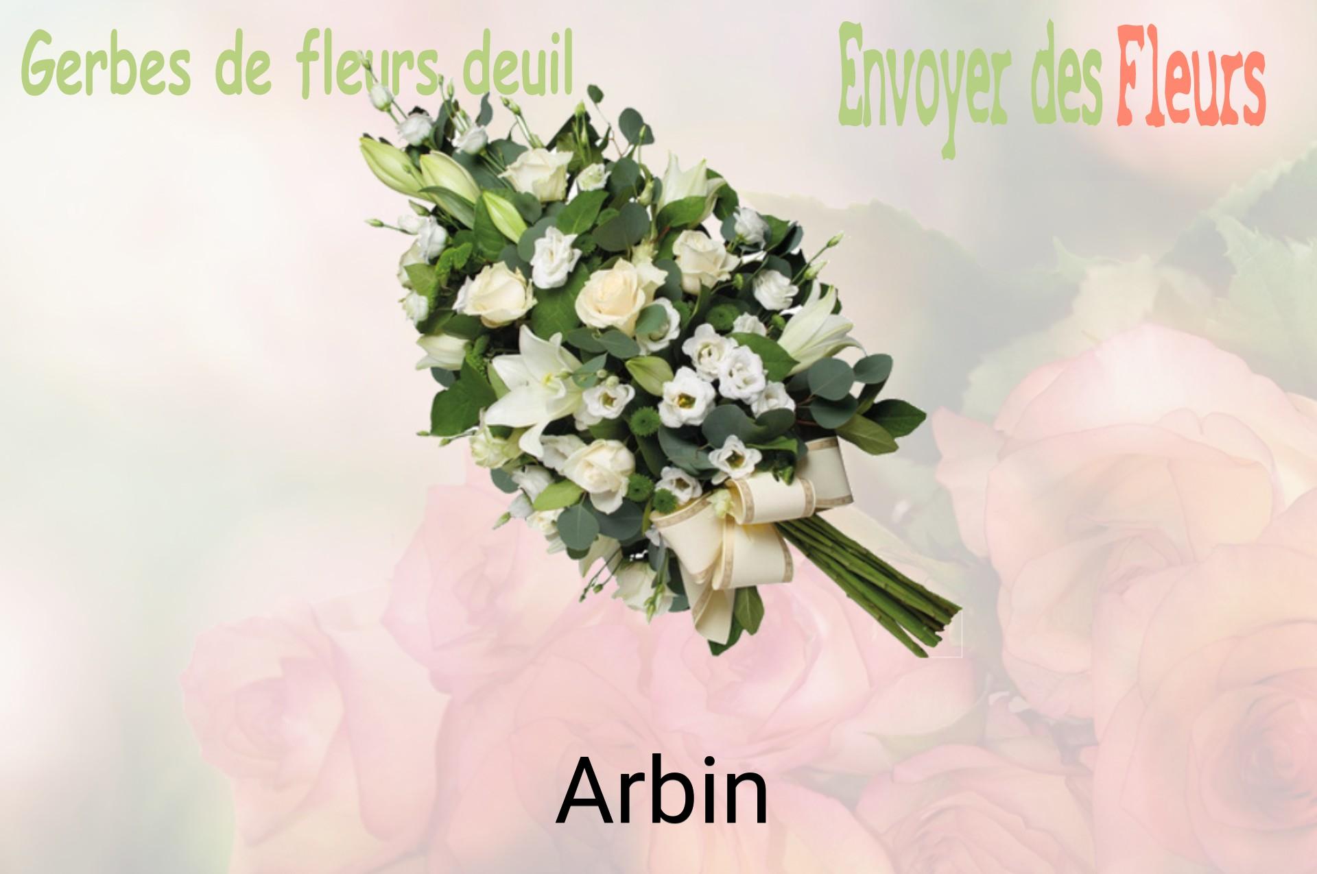 Gerbe de fleurs de deuil livrée à Arbin